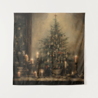 Vintage Kerstnacht Tapestry Wandkleed