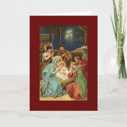 VINTAGE-kerstNATIVITEIT Feestdagen Kaart (Voorkant)