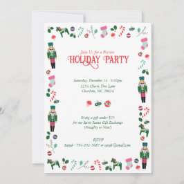 Vintage kerstnotenkraker vakantiefeest kaart