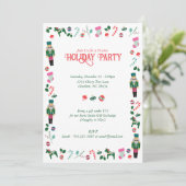 Vintage kerstnotenkraker vakantiefeest kaart (Staand voorkant)