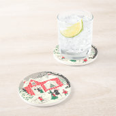 Vintage-kerstOnderzetter Zandsteen Onderzetter (Zijkant)