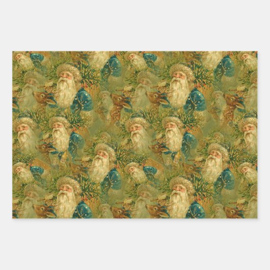 Vintage kerstontwerp inpakpapier vel (Voorkant 3)