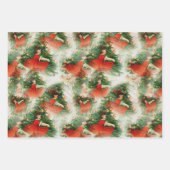 Vintage kerstontwerp inpakpapier vel (Voorkant)