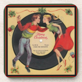 Vintage kerstontwerp met 6 pc's Onderzetter