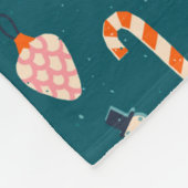 Vintage kerstOrnamenten Patroon Fleece Deken (Hoek)
