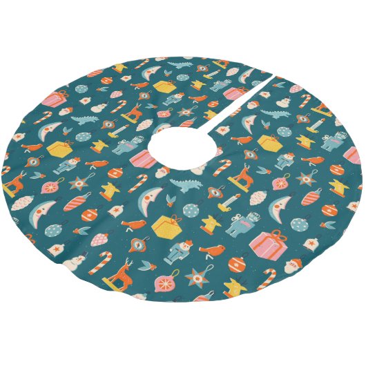 Vintage kerstOrnamenten Patroon Kerstboom Rok (Gekanteld)