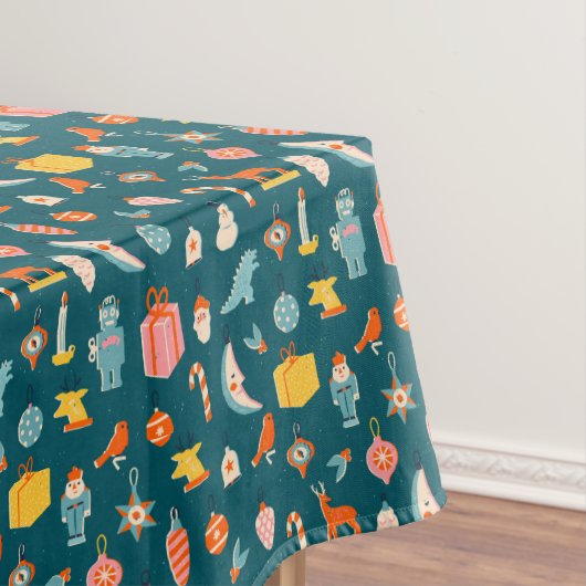 Vintage kerstOrnamenten Patroon Tafelkleed (Voorbeeld)