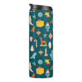 Vintage kerstOrnamenten Patroon Thermosbeker (Geroteerd rechts)