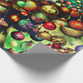 Vintage kerstOrnamenten Sampler Cadeaupapier (Hoek)