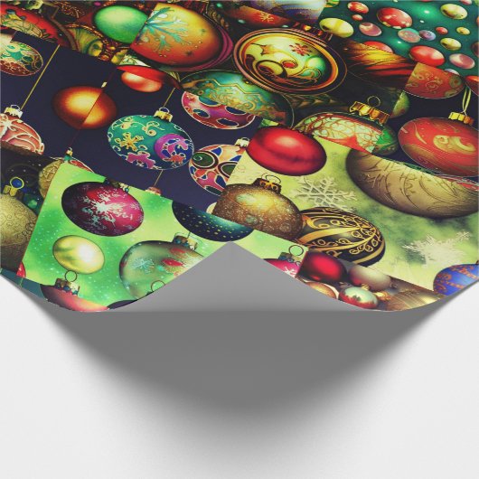 Vintage kerstOrnamenten Sampler Cadeaupapier (Hoek)