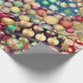 Vintage kerstOrnamenten Sampler Cadeaupapier (Hoek)