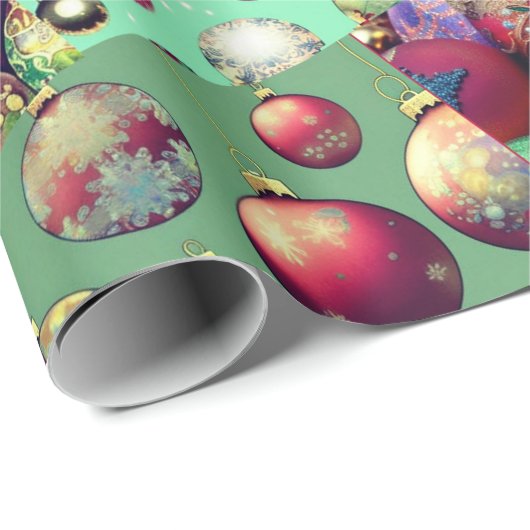 Vintage kerstOrnamenten Sampler Cadeaupapier (Rol Hoek)