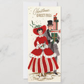 Vintage-kerstpaar Feestdagenkaart (Voorkant)