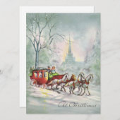 Vintage Kerstpaard Slaapse Winter Feestdagenkaart (Voorkant / Achterkant)