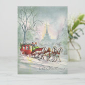 Vintage Kerstpaard Slaapse Winter Feestdagenkaart (Staand voorkant)