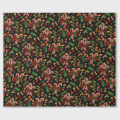 Vintage-kerstpapier, 1950-inch Snoep Cadeaupapier (Vlak)