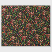 Vintage-kerstpapier, 1950-inch Snoep Cadeaupapier (Vlak)