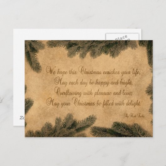 Vintage kerstpapier - Briefkaart (Voorkant / Achterkant)