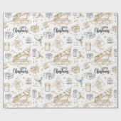 Vintage kerstpapier cadeaupapier (Vlak)