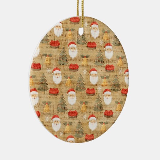 Vintage kerstpapier keramisch ornament (Rechts)