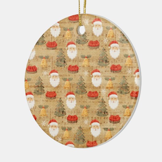 Vintage kerstpapier keramisch ornament (Links)