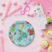 Vintage kerstpapieren borden papieren bordje (Feest)