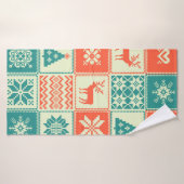 Vintage kerstpatchwork naadloos. Verhandeling Badhanddoek (Badhanddoek)