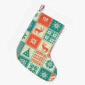 Vintage kerstpatchwork naadloos. Verhandeling Kleine Kerstsok (Voorkant (Hangend))
