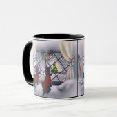 Vintage kerstpatriotic Scottie Dogs Mok (Voorkant links)