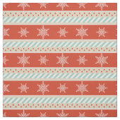 Vintage-kerstpatronen met rode mint-Snowflakes Stof (Swatch)