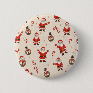Vintage kerstpatronen ronde button 5,7 cm