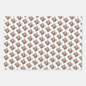 Vintage kerstpatronen verpakken papieren vellen (Voorkant 3)