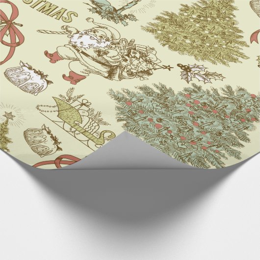 Vintage-kerstpatroon Cadeaupapier (Hoek)