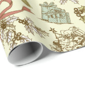 Vintage-kerstpatroon Cadeaupapier (Rol Hoek)