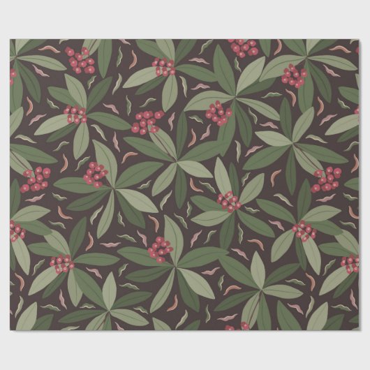 Vintage-kerstpatroon Cadeaupapier (Vlak)