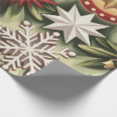 Vintage-kerstpatroon Cadeaupapier (Hoek)