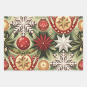 Vintage-kerstpatroon Inpakpapier Vel (Voorkant 3)