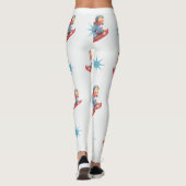 Vintage kerstpatroon, kinderslaapstand in sneeuw leggings (Achterkant)