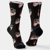 Vintage kerstpatroon met gevlekte Cadeaus Sokken (Gebogen)