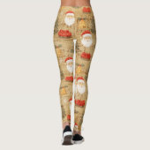 Vintage kerstpatroon met kerstman leggings (Achterkant)