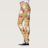 Vintage kerstpatroon met kerstman leggings (Links)