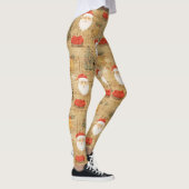 Vintage kerstpatroon met kerstman leggings (Rechts)