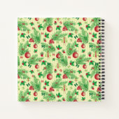 Vintage-kerstpatroon Notitieboek (Achterkant)
