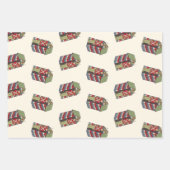 Vintage kerstpatroon, Nutcracker Speelgoed Soldier Inpakpapier Vel (Voorkant 2)