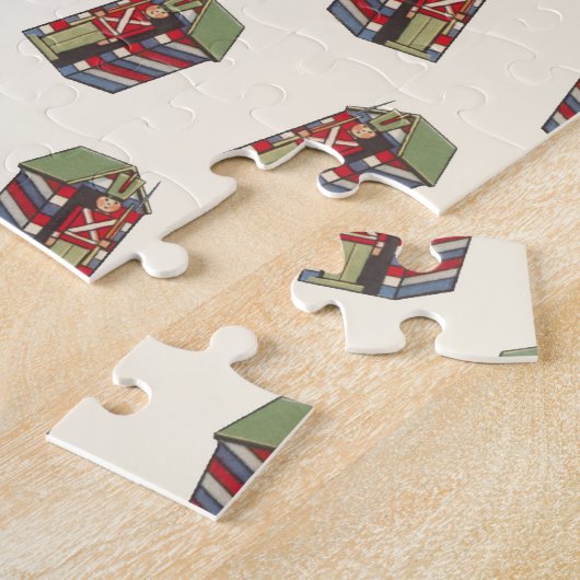 Vintage kerstpatroon, Nutcracker Speelgoed Soldier Legpuzzel (Zijkant)