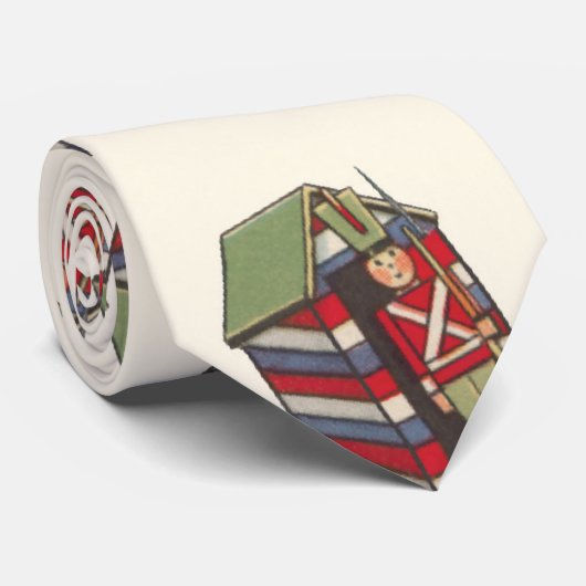 Vintage kerstpatroon, Nutcracker Speelgoed Soldier Stropdas (Opgerold)