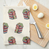 Vintage kerstpatroon, Nutcracker Speelgoed Soldier Theedoek (Quarter Fold)