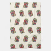 Vintage kerstpatroon, Nutcracker Speelgoed Soldier Theedoek (Verticaal)