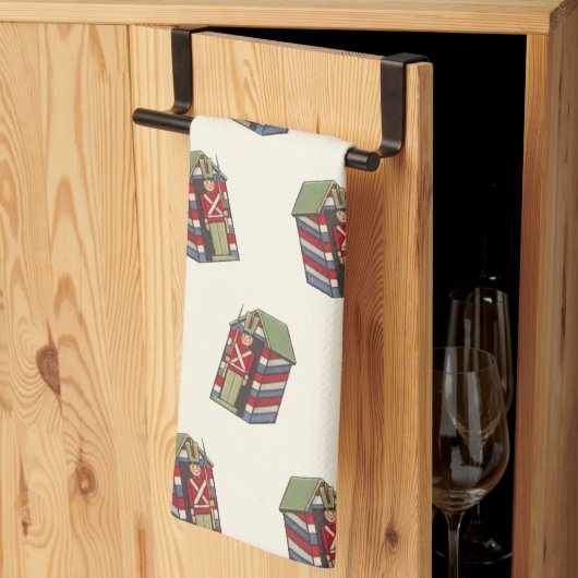 Vintage kerstpatroon, Nutcracker Speelgoed Soldier Theedoek (Derde Gevouwen)