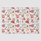 Vintage kerstpatroon op wit | tissuepapier (Voorkant)